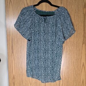 Elegant Teal Patterned Blouse